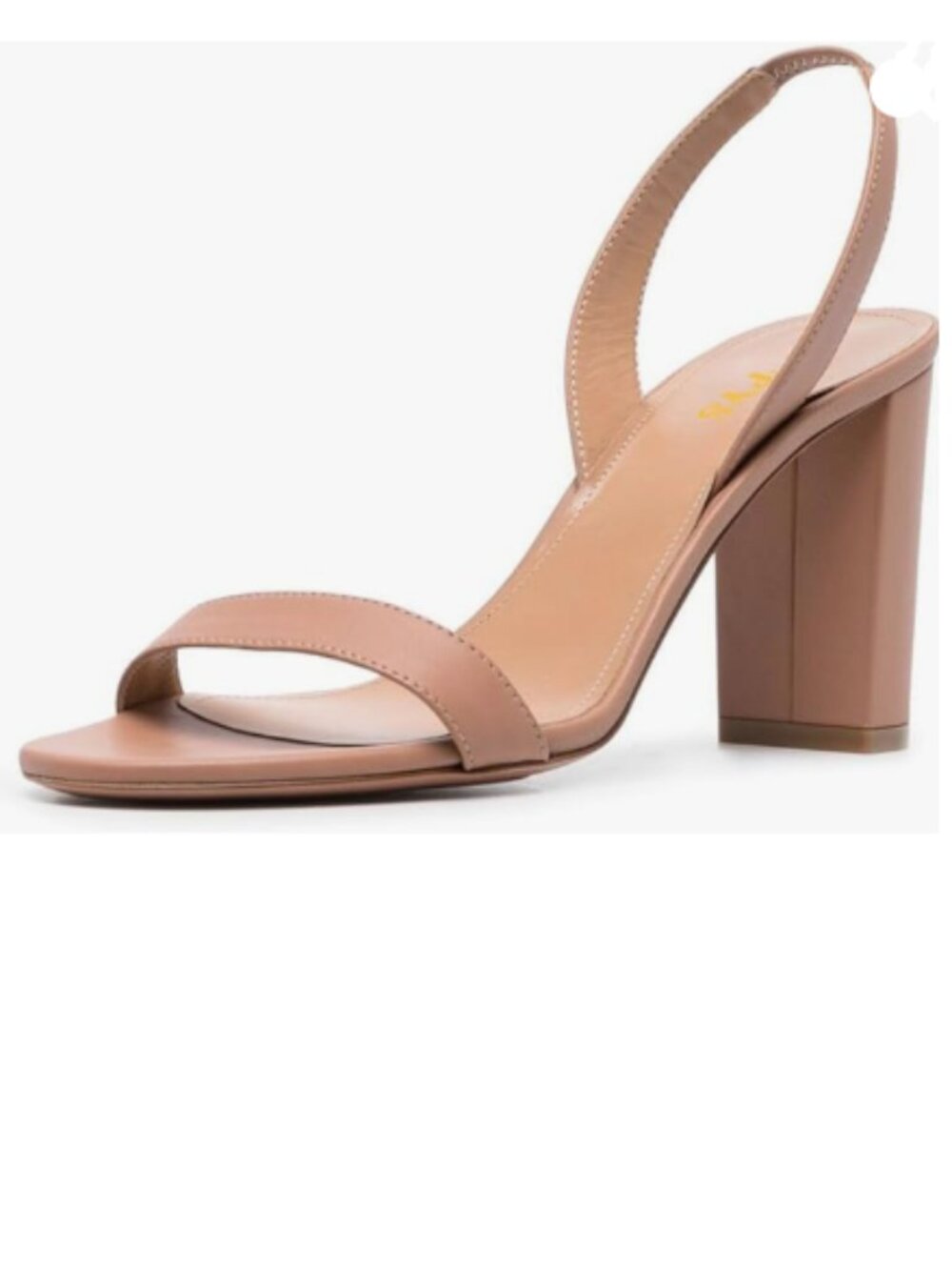FYS Nude Open Toe Sandals Block High Heel Slingbacks Sexy Single Band Shoes